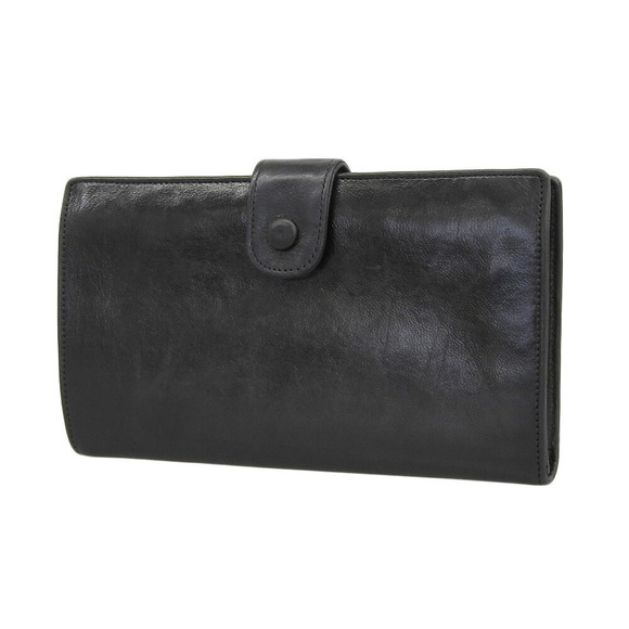 Chanel Coco mark logo long wallet with pouch lambskin black - Picture 2 of 7